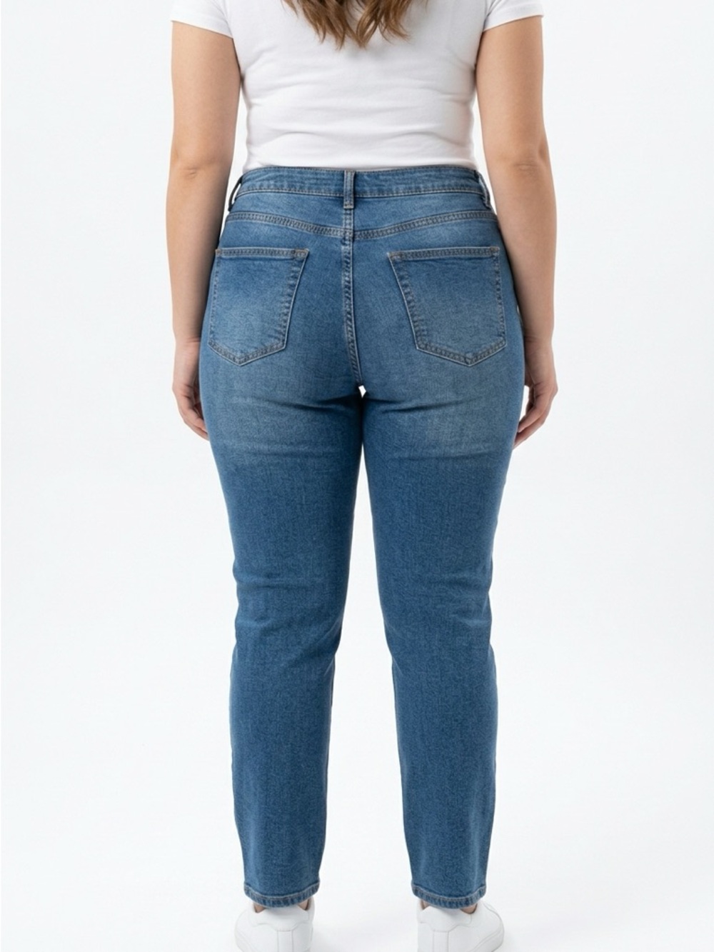 Women's High-Rise Straight Jeans in Blue buttonfly plus size 14 nwt - Picture 2 of 7